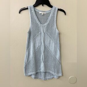 Cabi Sea Spray Sweater Vest sleeveless knit tank top silk linen cotton Sz XS